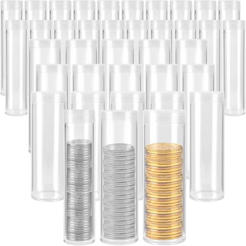 35 قطعة من أنابيب العملات المعدنية بأحجام متنوعة، 20 أنبوبًا لتخزين العملات المعدنية، 10 أنابيب عملات معدنية ربع سنوية، 5 أنابيب تخزين العملات المعدنية بنصف دولار، أنابيب عملات بلاستيكية شفافة، أنابيب عملات معدنية من النيكل in Kuwait