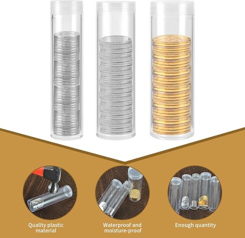 35 قطعة من أنابيب العملات المعدنية بأحجام متنوعة، 20 أنبوبًا لتخزين العملات المعدنية، 10 أنابيب عملات معدنية ربع سنوية، 5 أنابيب تخزين العملات المعدنية بنصف دولار، أنابيب عملات بلاستيكية شفافة، أنابيب عملات معدنية من النيكل in Kuwait