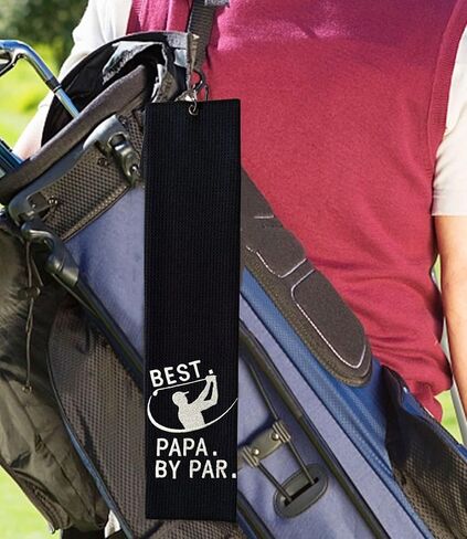 1Pack Golf Towel, 16" x 24" Golf Towel for Golf Bags with Clip - Premium Microfiber Waffle Pattern Golf Towel, Tri-fold Golf Towels for Men Women, Black in Saudi Arabia