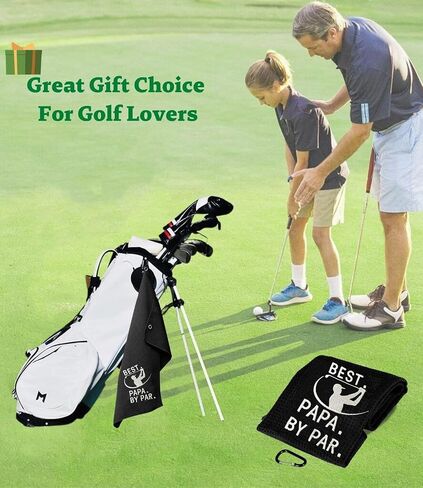 1Pack Golf Towel, 16" x 24" Golf Towel for Golf Bags with Clip - Premium Microfiber Waffle Pattern Golf Towel, Tri-fold Golf Towels for Men Women, Black in Saudi Arabia