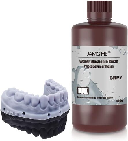 Rapid UV-Curing Resin 405nm, Dental Model Resin for Orthodontic Brace Water Washable with Lower Shrinkage & High Presicion Grey 500g in Kuwait