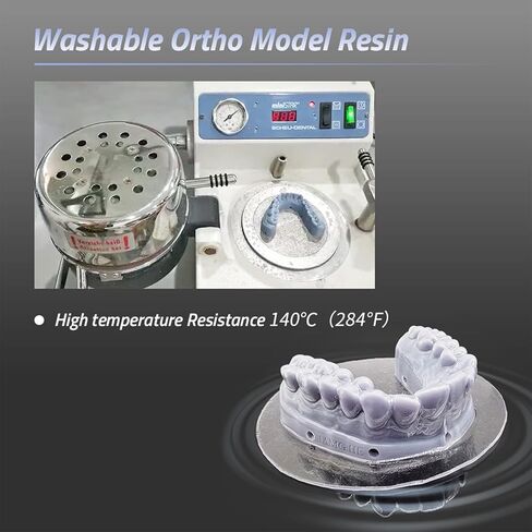 Rapid UV-Curing Resin 405nm, Dental Model Resin for Orthodontic Brace Water Washable with Lower Shrinkage & High Presicion Grey 500g in Kuwait