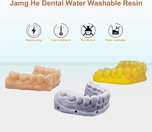 Rapid UV-Curing Resin 405nm, Dental Model Resin for Orthodontic Brace Water Washable with Lower Shrinkage & High Presicion Grey 500g in Kuwait