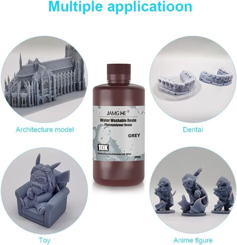 Rapid UV-Curing Resin 405nm, Dental Model Resin for Orthodontic Brace Water Washable with Lower Shrinkage & High Presicion Grey 500g in Kuwait