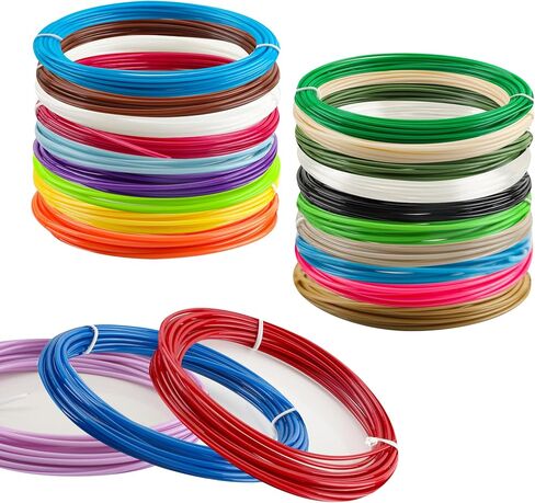 عبوات خيوط القلم ثلاثية الأبعاد، إجمالي 360 قدمًا و22 لونًا من خيوط قلم الطباعة ثلاثية الأبعاد PLA، كل لون 16.4 قدم 1.75 مم تدفق يعمل متوافق مع قلم الطابعة SCRIB3D MYNT3D PIKA3D ثلاثي الأبعاد in Kuwait