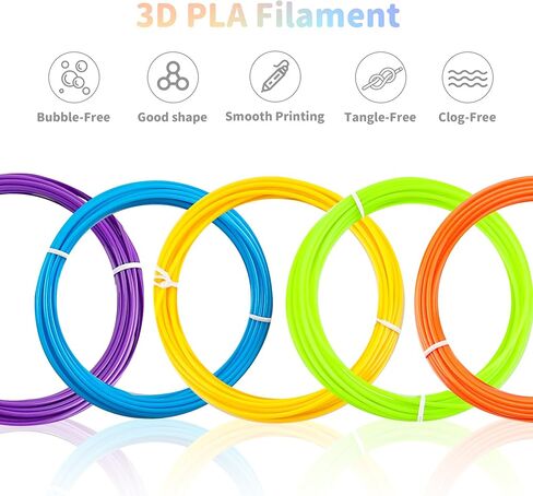 عبوات خيوط القلم ثلاثية الأبعاد، إجمالي 360 قدمًا و22 لونًا من خيوط قلم الطباعة ثلاثية الأبعاد PLA، كل لون 16.4 قدم 1.75 مم تدفق يعمل متوافق مع قلم الطابعة SCRIB3D MYNT3D PIKA3D ثلاثي الأبعاد in Kuwait