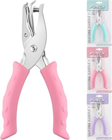 ASTARON 1/4 Inch Handheld Single Hole Punch Paper Hole Puncher, Circle Metal Paper Punch with Soft-Handled for Tags, DIY Crafts, Home Office School Supplies, 3 Colors Options in Saudi Arabia