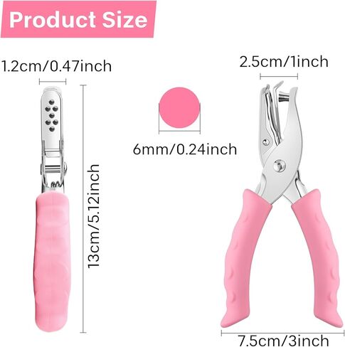 ASTARON 1/4 Inch Handheld Single Hole Punch Paper Hole Puncher, Circle Metal Paper Punch with Soft-Handled for Tags, DIY Crafts, Home Office School Supplies, 3 Colors Options in Saudi Arabia