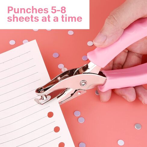 ASTARON 1/4 Inch Handheld Single Hole Punch Paper Hole Puncher, Circle Metal Paper Punch with Soft-Handled for Tags, DIY Crafts, Home Office School Supplies, 3 Colors Options in Saudi Arabia