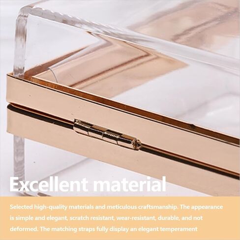 Clear Acrylic Clutch Purse for Women,Acrylic Box Evening Clutch Bag With handle,Transparent Box Crossbody Shoulder Bag in Saudi Arabia