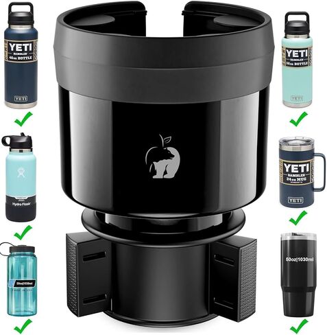 Large Cup Holder Expander for Car, Adjustable Insert Extender Holds Hydro Flask, Yeti, Nalgene, Owala, Large (32-40 oz) Bottles & Ramblers Size 3.4"-4.0", with Orange Gear Shift Hoodie in Saudi Arabia