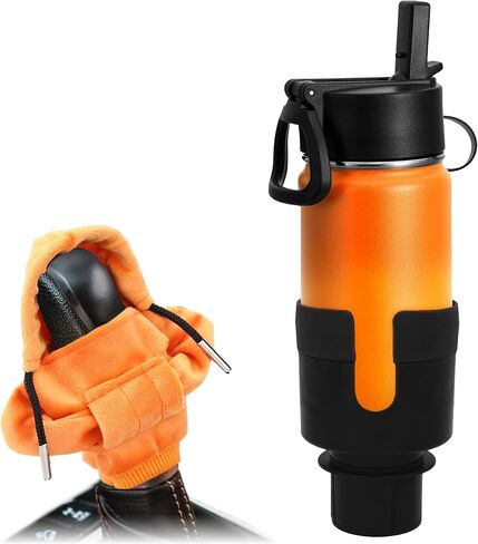 Large Cup Holder Expander for Car, Adjustable Insert Extender Holds Hydro Flask, Yeti, Nalgene, Owala, Large (32-40 oz) Bottles & Ramblers Size 3.4"-4.0", with Orange Gear Shift Hoodie in Saudi Arabia