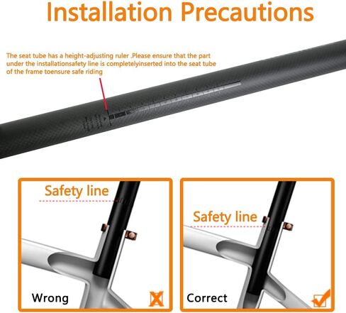ROADNADO مقعد كربون 27.2 / 30.8 / 31.6 * 350 مم / 400 مم، عمود مقعد الدراجة MTB من ألياف الكربون مقعد دراجة قابل للتعديل أنبوب مقعد الدراجة لدراجة الطريق MTB in Kuwait