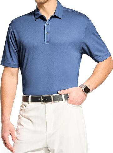FitsT4 الرياضة رجالي جولف قمصان بولو قصيرة الأكمام الرطوبة فتل أنيق بياقة أكتيفيوير أداء قمصان بولو غير رسمية in Kuwait