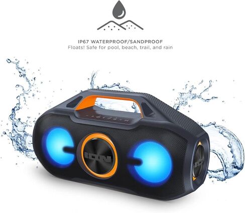 ION Audio AquaSport Max - Water-Resistant Bluetooth Stereo Speaker with Lights (Renewed) in Saudi Arabia