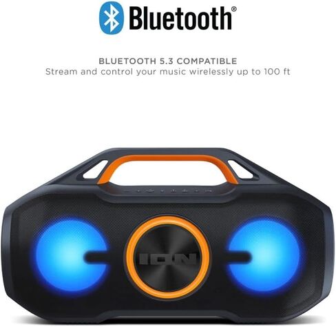 ION Audio AquaSport Max - Water-Resistant Bluetooth Stereo Speaker with Lights (Renewed) in Saudi Arabia