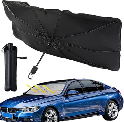 Car Sunshade Windshield Umbrella Sun Shade Cover Vehicle Sun Protector UV Rays and Heat Reflector Foldable Keep Car Cool (1 Pcs) in Saudi Arabia