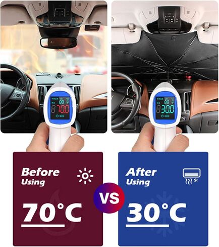 Car Sunshade Windshield Umbrella Sun Shade Cover Vehicle Sun Protector UV Rays and Heat Reflector Foldable Keep Car Cool (1 Pcs) in Saudi Arabia