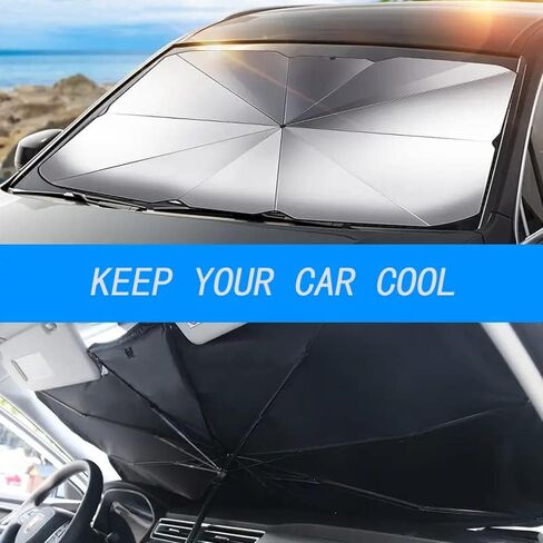 Car Sunshade Windshield Umbrella Sun Shade Cover Vehicle Sun Protector UV Rays and Heat Reflector Foldable Keep Car Cool (1 Pcs) in Saudi Arabia