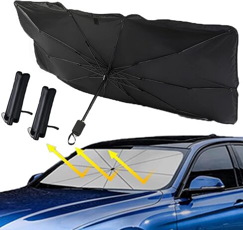 Car Sunshade Windshield Umbrella Sun Shade Cover Vehicle Sun Protector UV Rays and Heat Reflector Foldable Keep Car Cool (1 Pcs) in Saudi Arabia