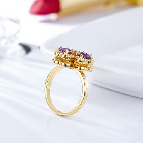 Weinuo Jewelry 925 الفضة الاسترليني أو الذهب مطلي القلق الدائري تململ خواتم للنساء خواتم جوهرة للفتيات في سن المراهقة أوبال متعدد الألوان مكعب زركونيا الدوار الدائري حجم 5 6 7 8 9 10 11 12 in Kuwait