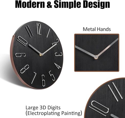 ساعة حائط معلقة مقاس 12 بوصة من جيفون صامتة غير موقوتة مع ديكور حزام جلدي، ساعة حائط تناظرية خشبية بسيطة تعمل بالبطارية للمنزل والمكتب والمطبخ وغرفة النوم وغرفة المعيشة (أبيض) in Kuwait