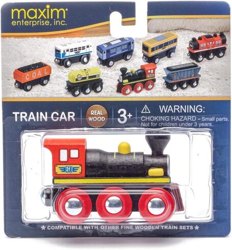 محرك قطار خشبي، قاطرة محرك تراثي لقطار الألعاب، متوافق مع توماس آند فريندز، مجموعة سكة حديد بريو، مجموعة قطارات خشبية من العلامات التجارية الكبرى وملحقاتها، أسود وأحمر in Kuwait