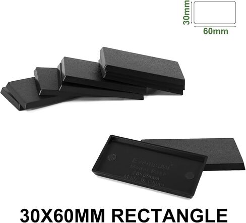 Evemodel Rectangle Model Bases Black Plastic for Wargames Table Top (25 * 50mm-40pcs) in Saudi Arabia