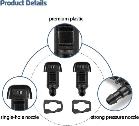مجموعة فوهات غسالة الزجاج الأمامي تحل محل 7T4Z-17603-A 7T4Z-17603-A-JET المتوافقة مع 2007-2011 Edge، 2007-2010 Lincoln MKX Spray Jet Kit قطعتان in Kuwait