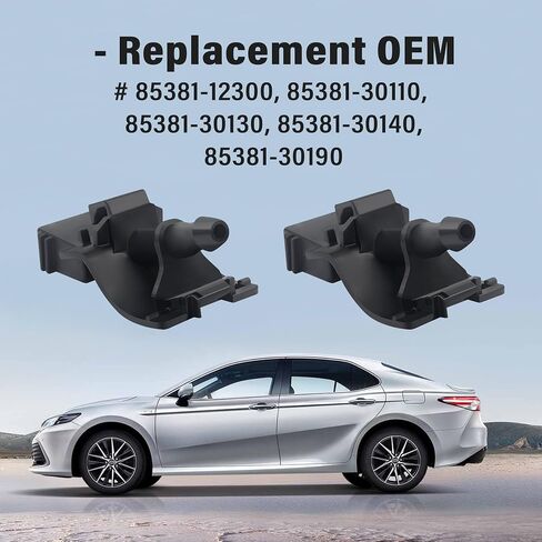 قطعتان من فوهة غسالة الزجاج الأمامي للسيارة متوافقة مع Toyota Scion Lexus - OEM#85381-12300 فوهات ممسحة الزجاج الأمامي البديلة للسيارات - فوهة رش الزجاج الأمامي العملية in Saudi Arabia
