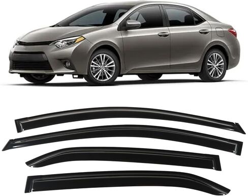 4PCS Window Visors Deflectors Vent Guards Sun Wind Rain Shield for 2014-2018 Corolla Car Window Visors in Saudi Arabia