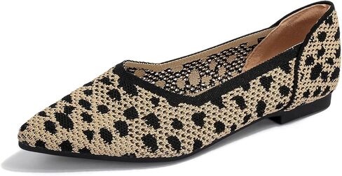Women's Breathable Mesh Knit Ballet Flats Bow Pointed Toe Comfortable Slip On Shoes in Kuwait