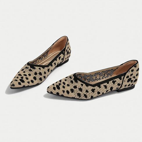 Women's Breathable Mesh Knit Ballet Flats Bow Pointed Toe Comfortable Slip On Shoes in Kuwait