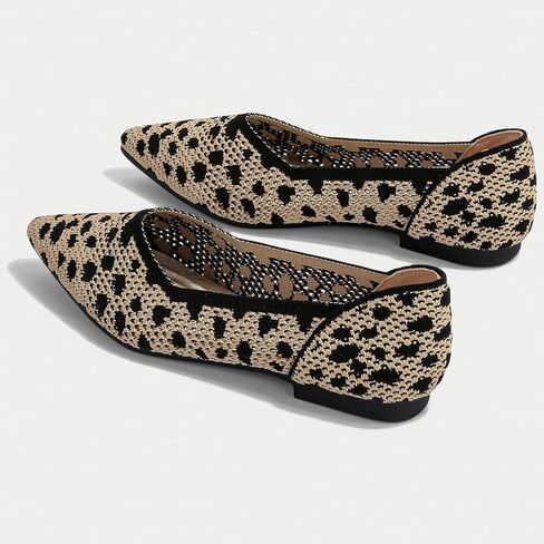 Women's Breathable Mesh Knit Ballet Flats Bow Pointed Toe Comfortable Slip On Shoes in Kuwait