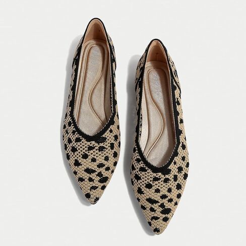 Women's Breathable Mesh Knit Ballet Flats Bow Pointed Toe Comfortable Slip On Shoes in Kuwait