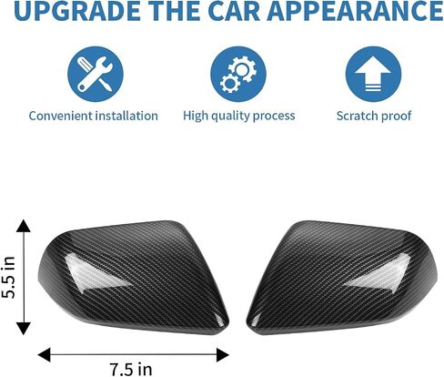 for Mustang Side Mirror Cover Trim Carbon Fiber for Ford Mustang 2015-2024 Carbon Fiber Exterior Accessories 2pcs (Not for Mirror with Turn Light) in Saudi Arabia