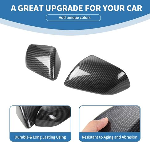 for Mustang Side Mirror Cover Trim Carbon Fiber for Ford Mustang 2015-2024 Carbon Fiber Exterior Accessories 2pcs (Not for Mirror with Turn Light) in Saudi Arabia