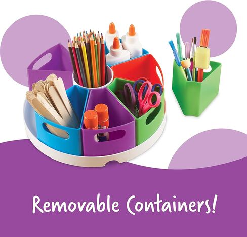 Learning Resources Create-a-Space Storage Center, 10 Piece set - Desk Organizer for Kids, Art Organizer for Kids, Crayon Organizer, Homeschool Organizers and Storage in Kuwait