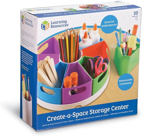 Learning Resources Create-a-Space Storage Center, 10 Piece set - Desk Organizer for Kids, Art Organizer for Kids, Crayon Organizer, Homeschool Organizers and Storage in Kuwait