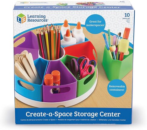 Learning Resources Create-a-Space Storage Center, 10 Piece set - Desk Organizer for Kids, Art Organizer for Kids, Crayon Organizer, Homeschool Organizers and Storage in Kuwait