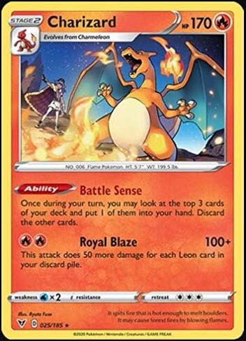 Pokemon - Charizard - 025/185 - Rare - Reverse Holo in Saudi Arabia