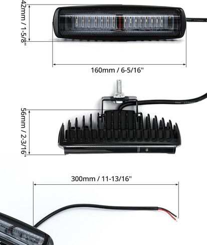 مصباح عمل LED QWORK 600 Lumens مع غطاء من سبائك الألومنيوم - قطعتين - مقاوم للماء IP68، 30 وات، 12 فولت - 80 فولت تيار مستمر، ضوء تحذير للمنطقة الحمراء - للمستودع، المزرعة، البناء، رافعة شوكية، حفارة، جرافة in Kuwait