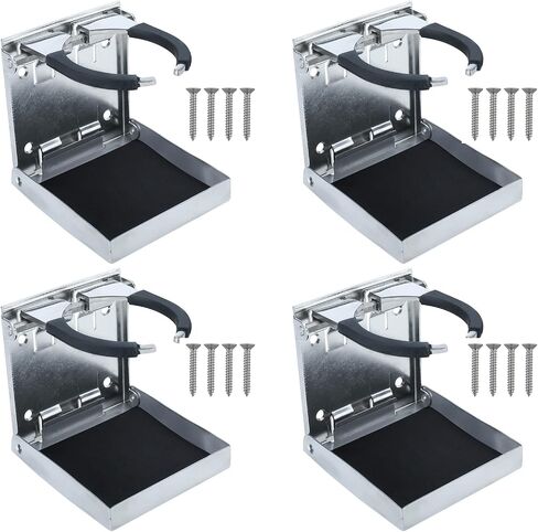 NovelBee 4pcs Stainless Steel Adjustable Folding Drink Holders Cup Holders for Marine Boat Caravan Car in Saudi Arabia