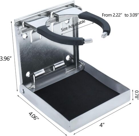 NovelBee 4pcs Stainless Steel Adjustable Folding Drink Holders Cup Holders for Marine Boat Caravan Car in Saudi Arabia