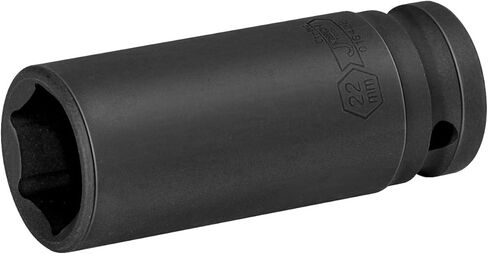 Jetech 1/2-Inch Drive 22mm Deep Impact Socket with 6-Point Design, Heat-Treated Chrome Molybdenum Alloy Steel, Metric in Kuwait