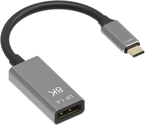 كابل USB C إلى DisplayPort 1.4 8K 8K@60 هرتز 4K@144 هرتز ذكر إلى أنثى محول Thunderbolt 3 إلى DisplayPort محول 25 سم in Kuwait