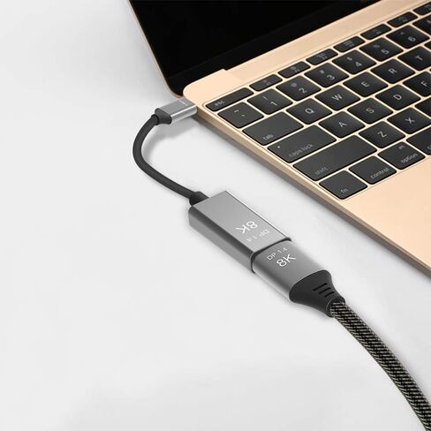كابل USB C إلى DisplayPort 1.4 8K 8K@60 هرتز 4K@144 هرتز ذكر إلى أنثى محول Thunderbolt 3 إلى DisplayPort محول 25 سم in Kuwait