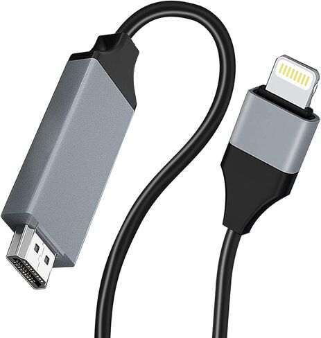 Lightning to HDMI Adapter Cable for iPhone,[Apple MFi Certified] 1080P HDTV Cable Adapter Digital AV Sync Screen Connector Compatible with iPhone/iPad/iPod on HD TV Monitor Projector - 6.6 Feet/2M in Kuwait