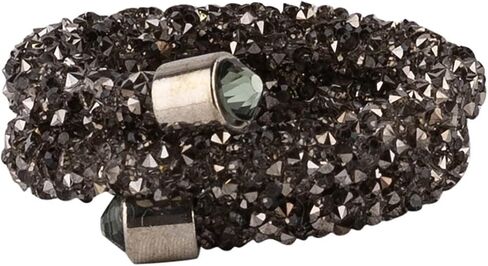Luminous Rhinestone Swirl Napkin Ring, Sparkling Rhinestones on Flexible Wire, for Cloth Napkins, Formal Dining Table Setting, Events, Weddings, Black, 2", Set of 4 in Saudi Arabia