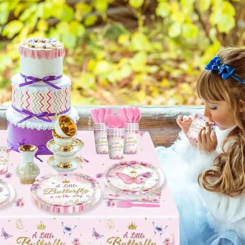 لوازم حفلات أعياد الميلاد الجنية، أطباق ورقية، مناديل مفارش مائدة زهرية، أكواب أدوات مائدة للاستعمال مرة واحدة، مجموعة أدوات مائدة لتزيين حفلات استقبال المولود الجديد، حفلات خرافية للفتيات، تخدم 24 عامًا in Kuwait